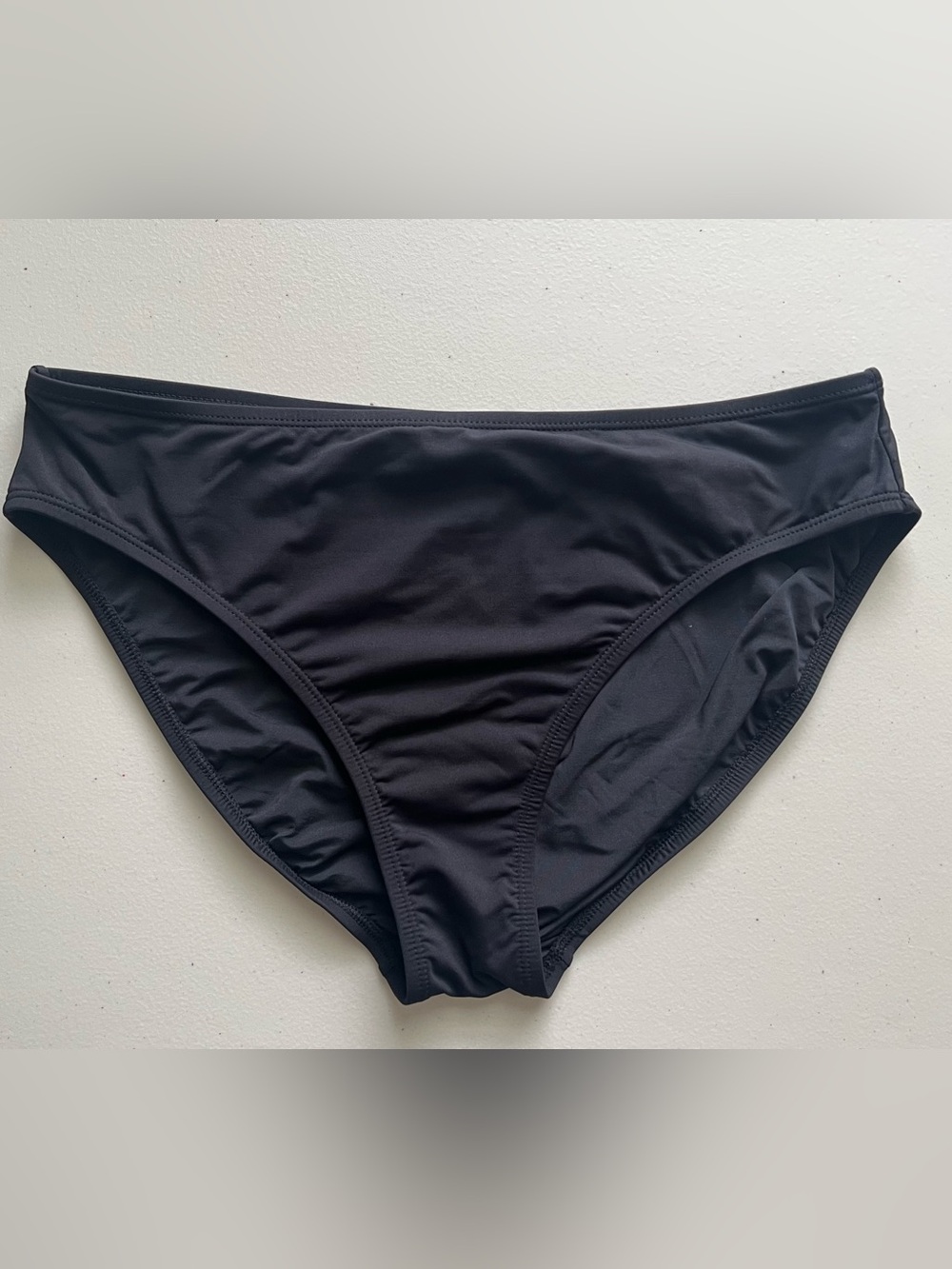 Jantzen Black Hipster Bikini Bottoms Ruched Swim Bottom Size 8/10 L